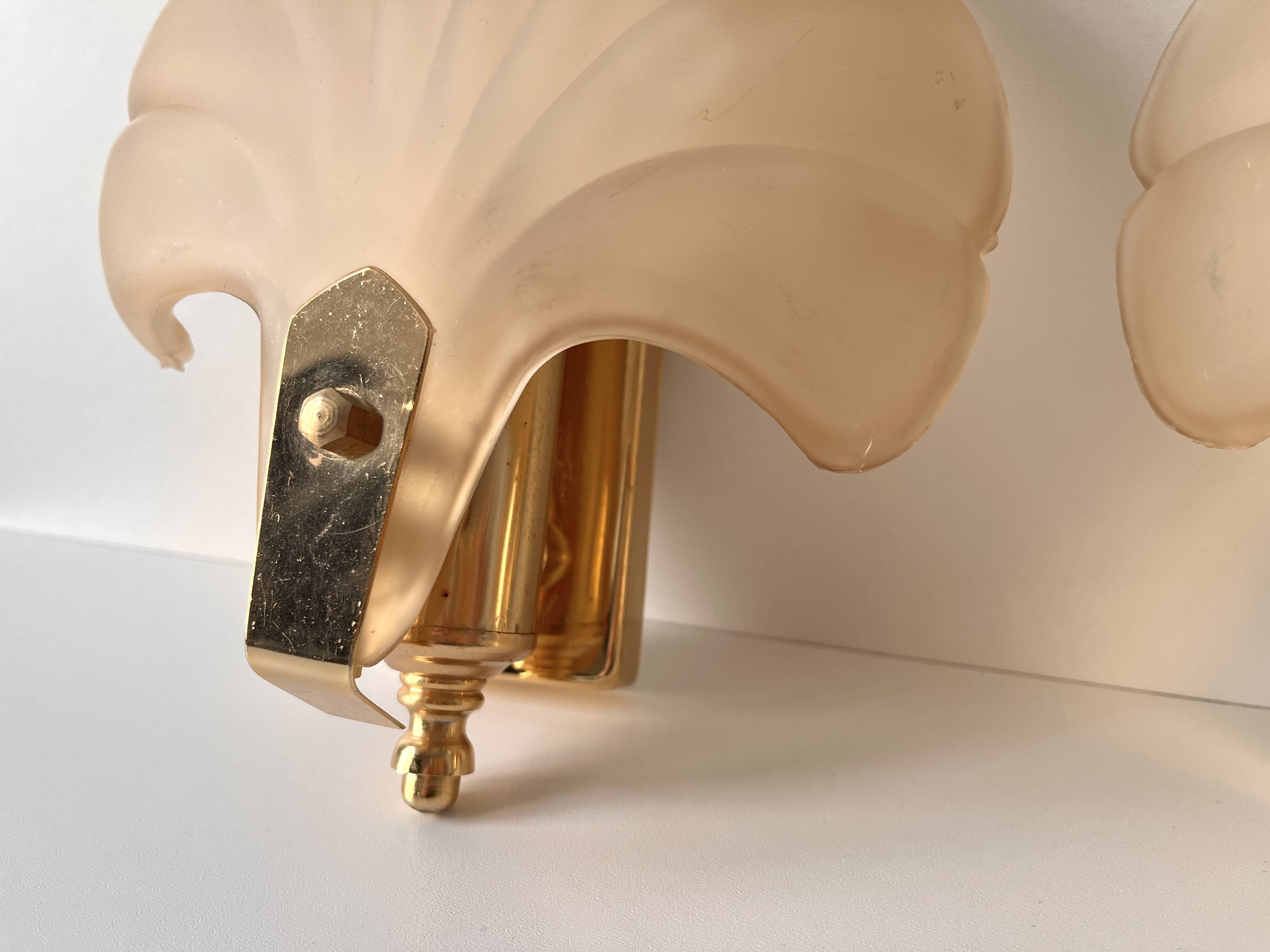 Appliques murales coquillages en verre vintage, lampes style art nouveau