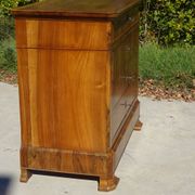 Walnut and walnut burl commode in Louis Philippe style.