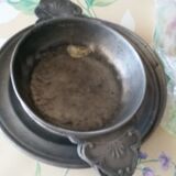 Old pewter plate and bowl set