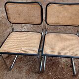 Pair of Marcel Breuer B32 Cesca black chairs