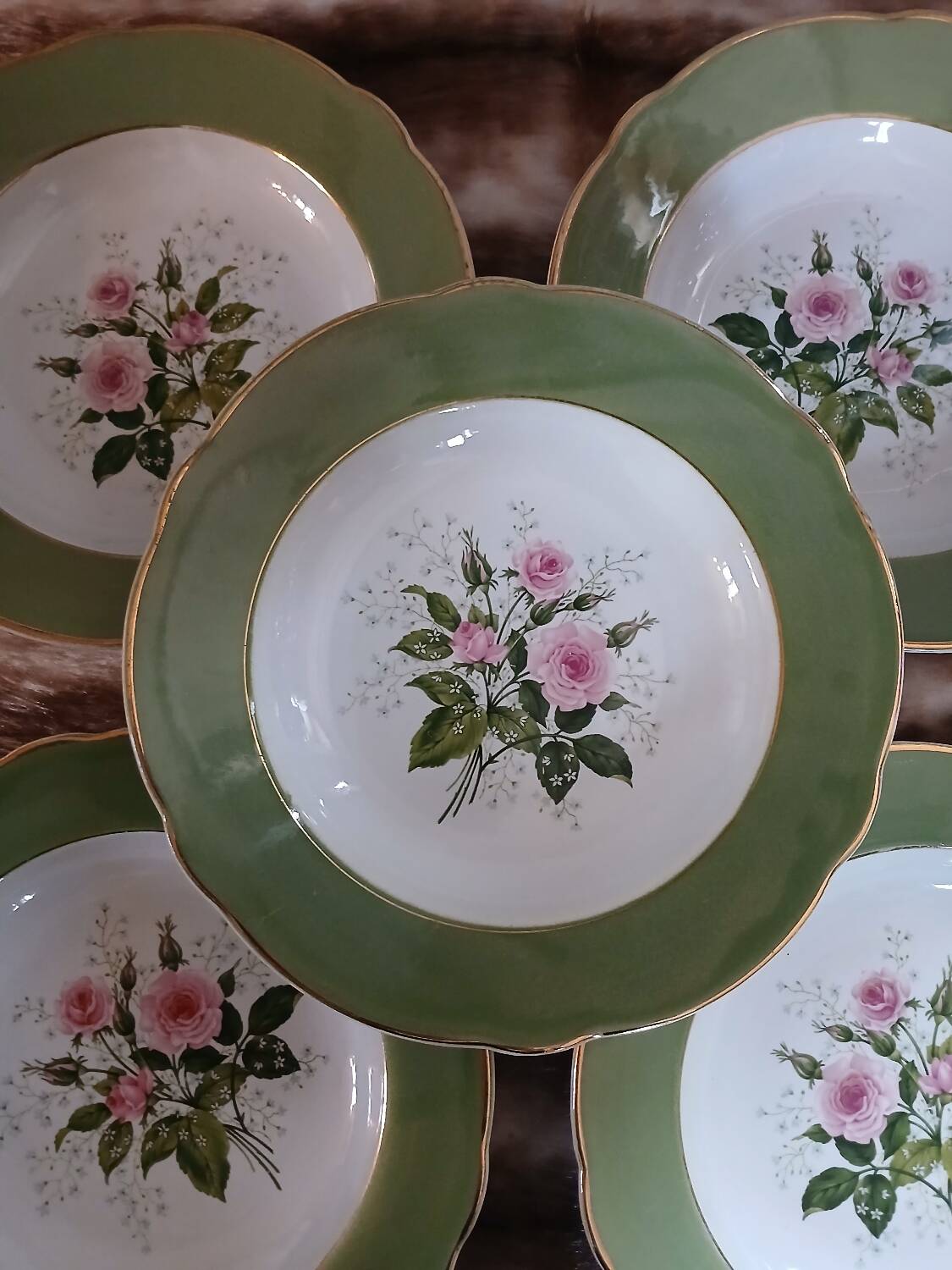 5 assiettes creuses anciennes Lunéville K&G 