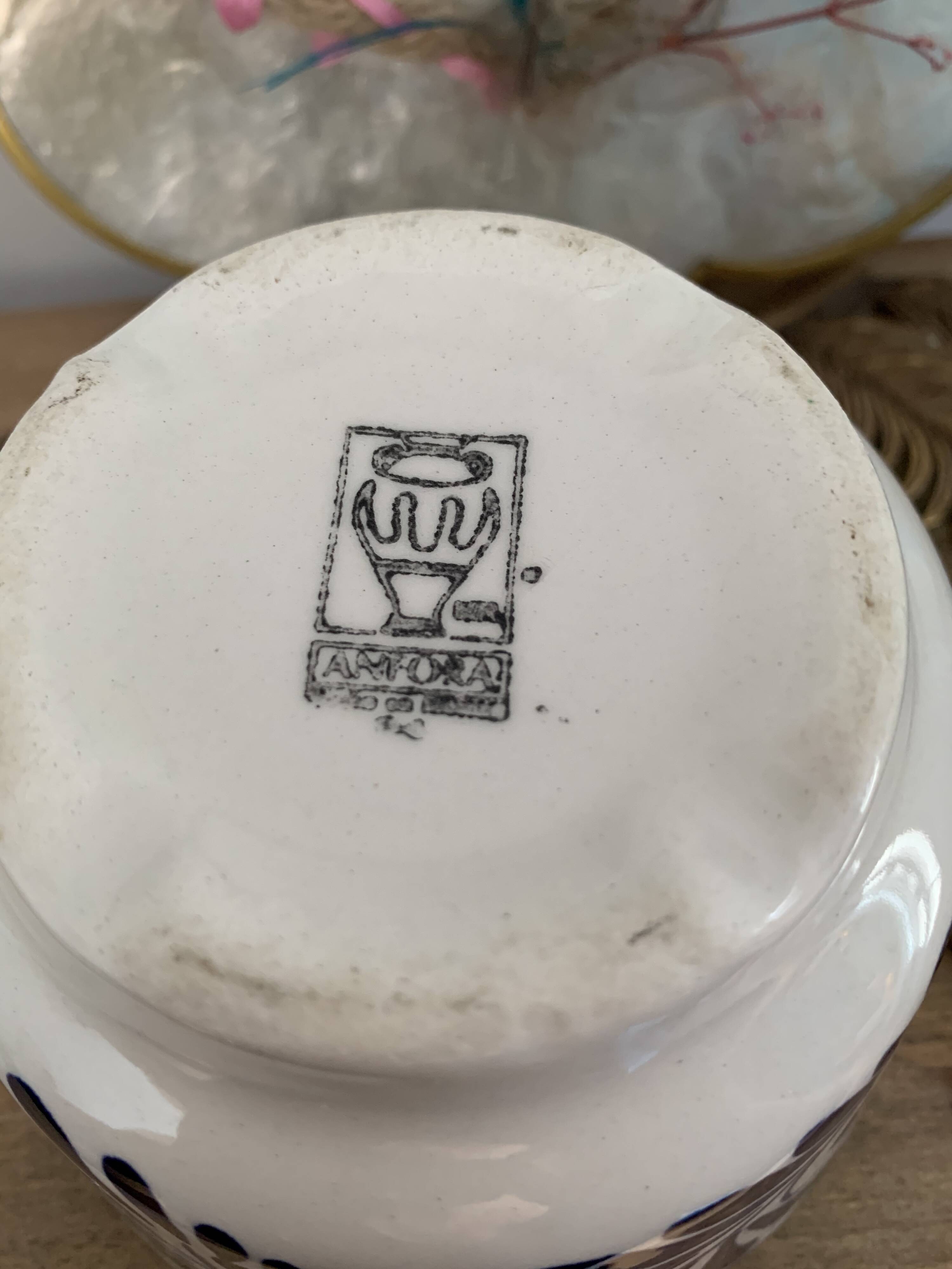 Vintage hard blue & white ceramic bowl - Anfora: art from Madagascar - TBEG!