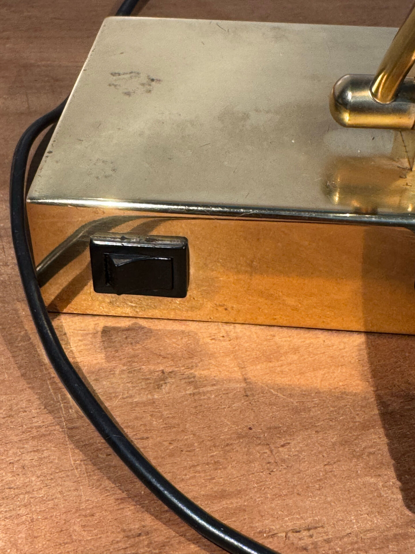 Modernist desk or piano lamp in gilded brass - 1970s/80s