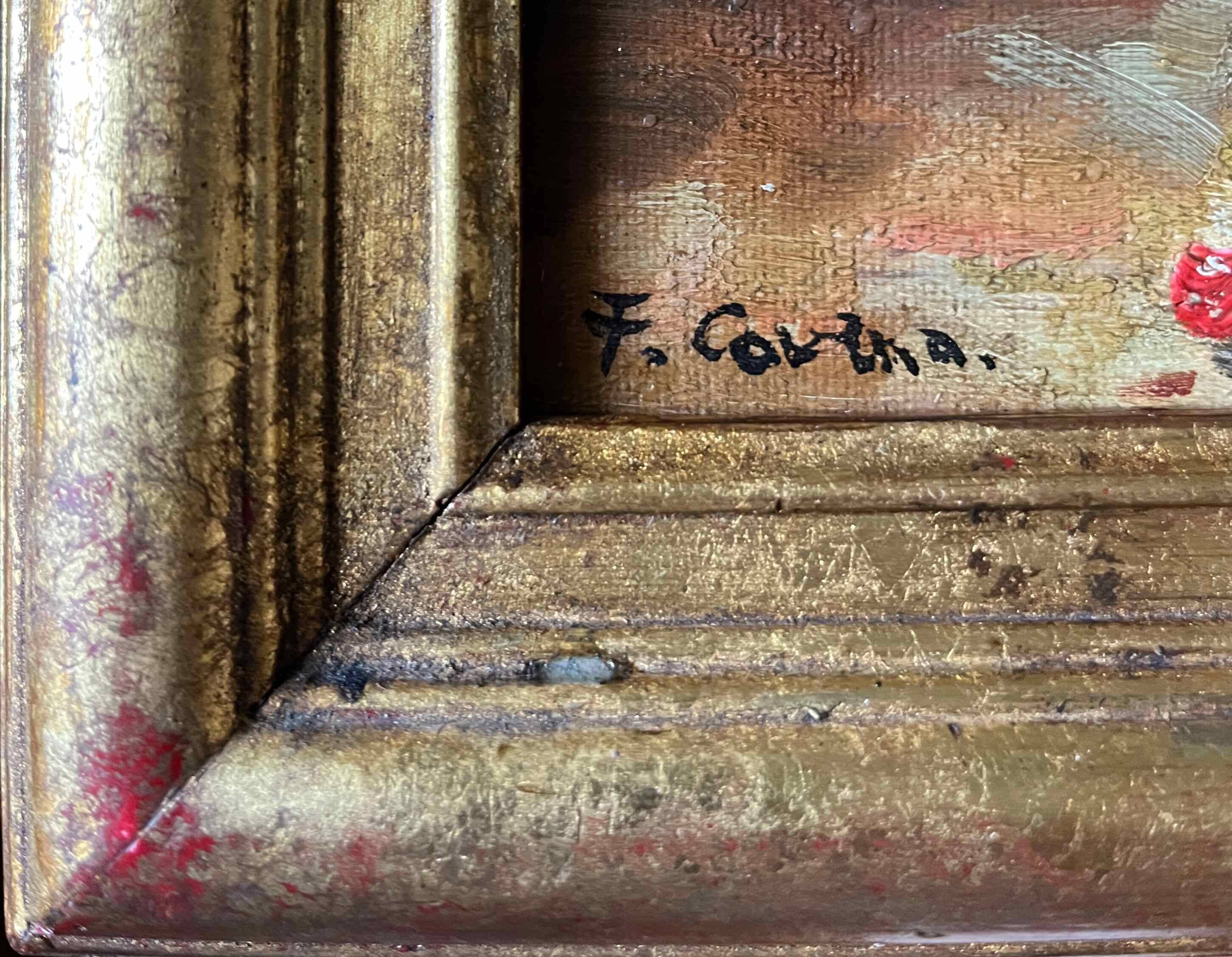 HST painting "Bouquet of wild flowers" signed + frame