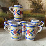 6 ceramic cups signed hc