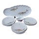 Sologne porcelain fish service 11 plates + dish + sauce boat perfect condition