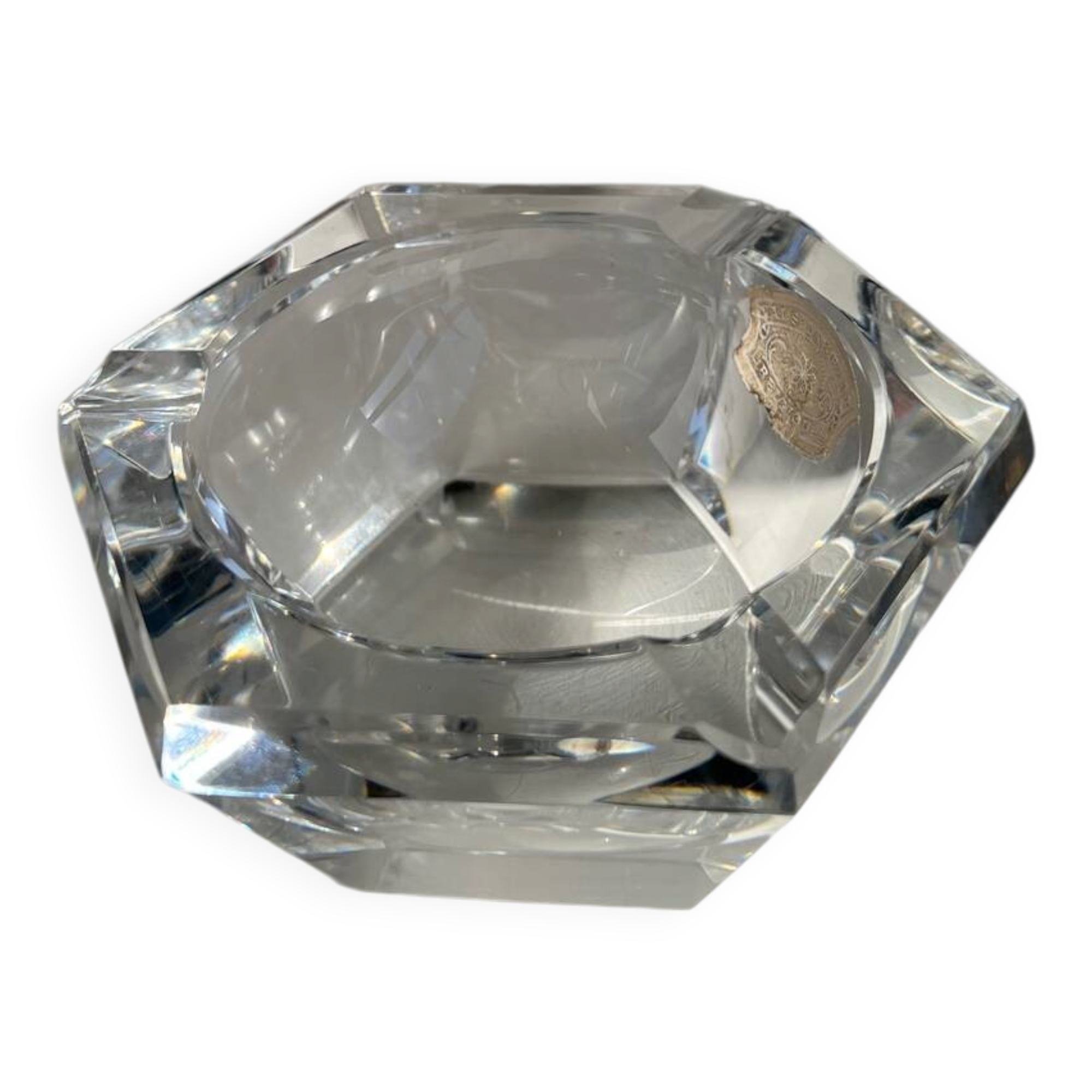Val Saint Lambert crystal ashtray / pocket emptier