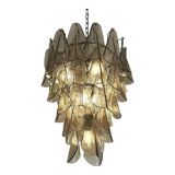 Luxury Smoked Fumé Murano Glass “Rondini” Chandelier with Cascading Design