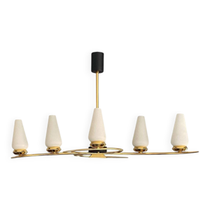 Grand lustre 1950 1960 - tulipes verre