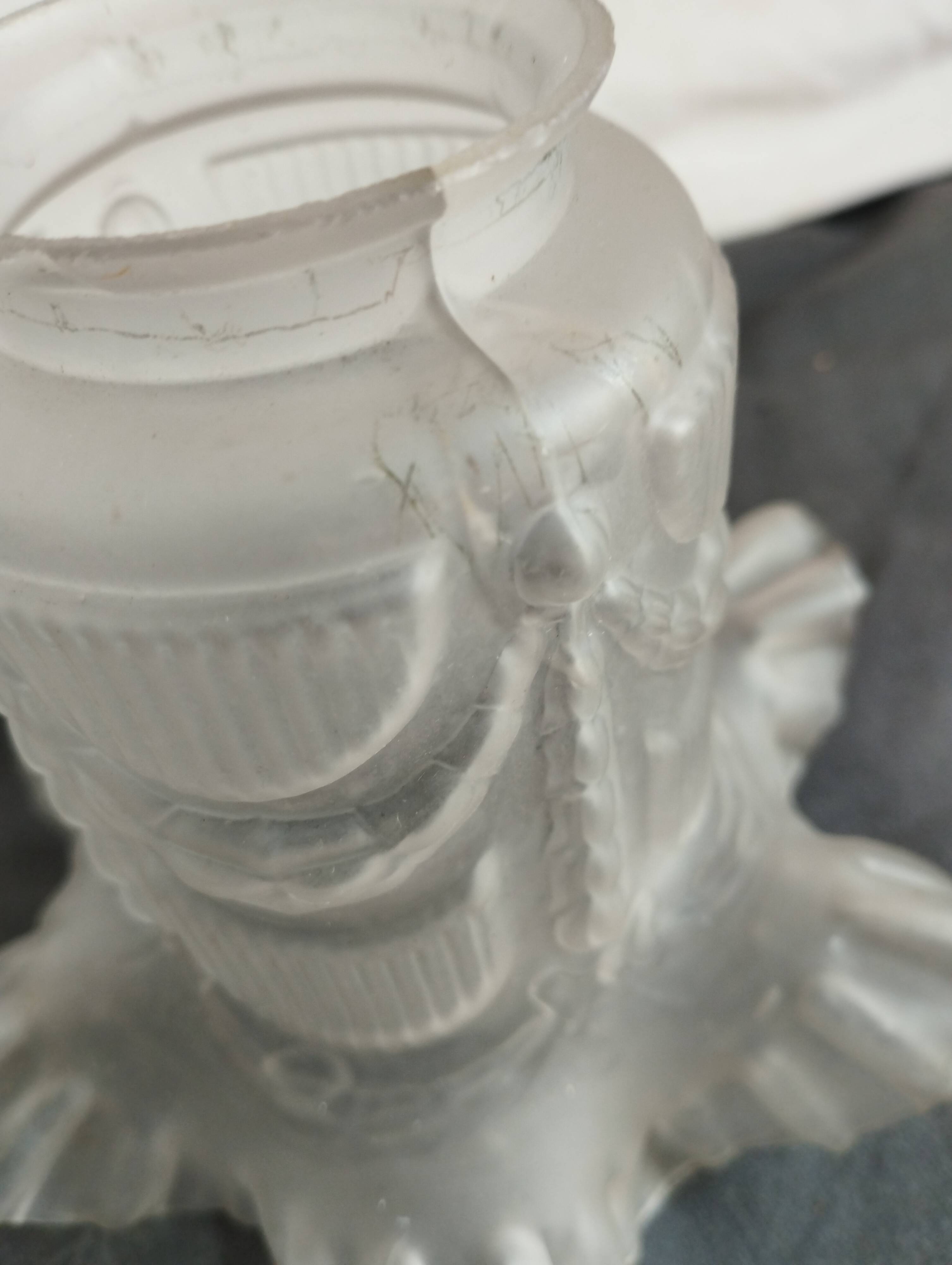 old frosted glass tulip globe