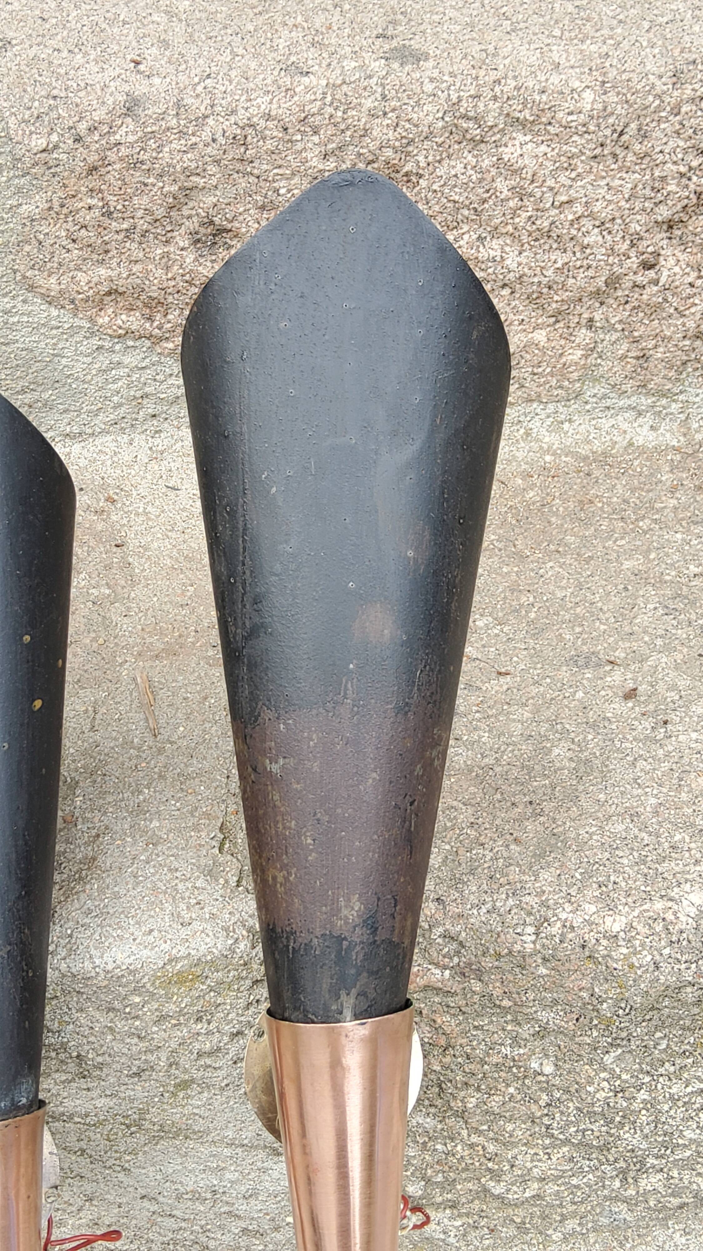 Pair of vintage 50s copper and metal wall lights