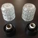 Pair of cylindrical structured glass ceiling lights / vintage 60s-70s