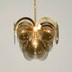 60s large brass ceiling chandelier with large round glass plates
