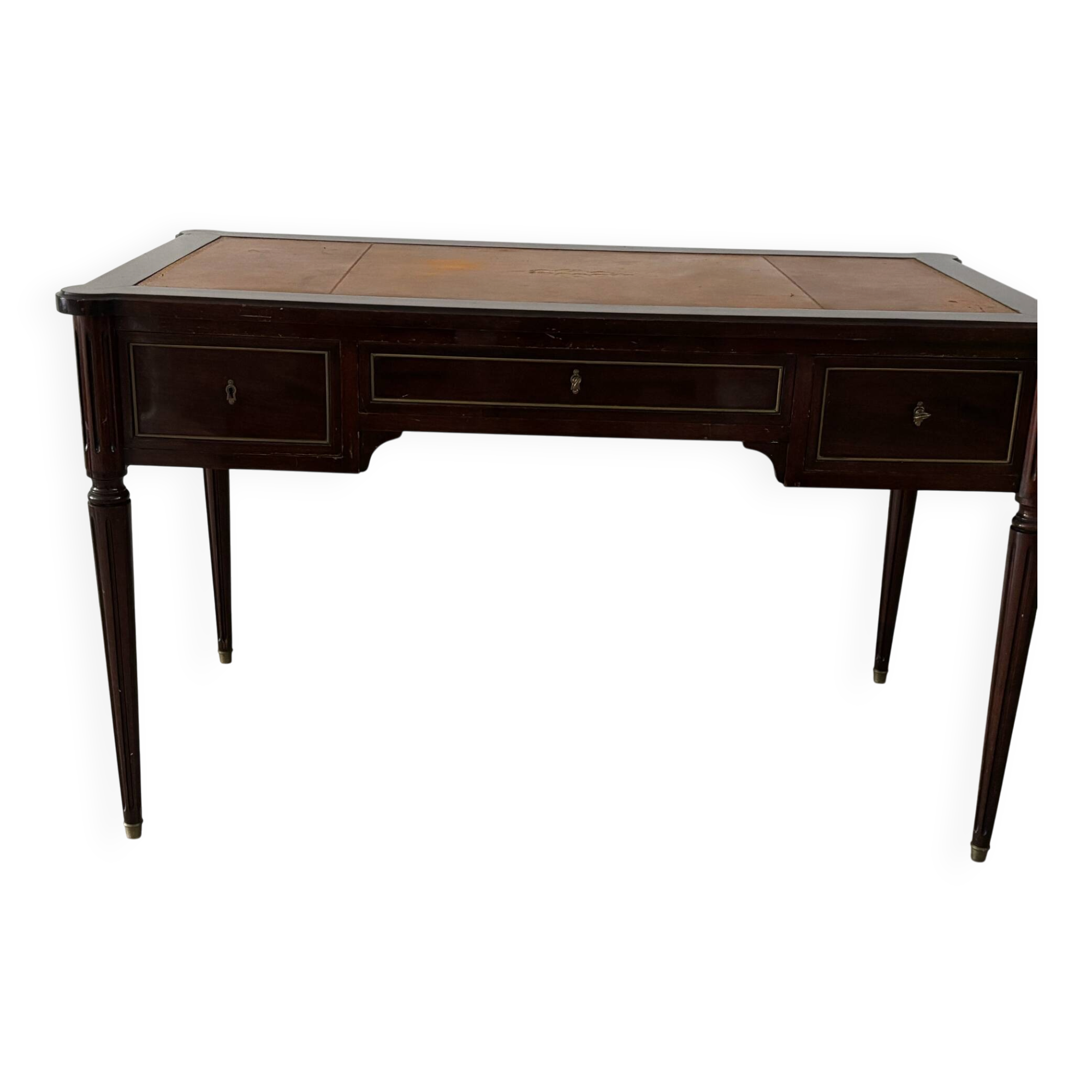 Bureau style Empire en acajou et cuir doré