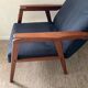 Scandinavian armchair in teak and velvet from the 1960s.