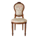 Antique Louis XVI style chair in wood and floral fabric.