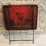 Folding riveted iron table