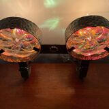 Vintage wall lamps in wrought iron and Murano glass paste from the 50s and 60s