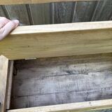 Farmhouse bench with chest in antique solid walnut