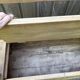 Farmhouse bench with chest in antique solid walnut