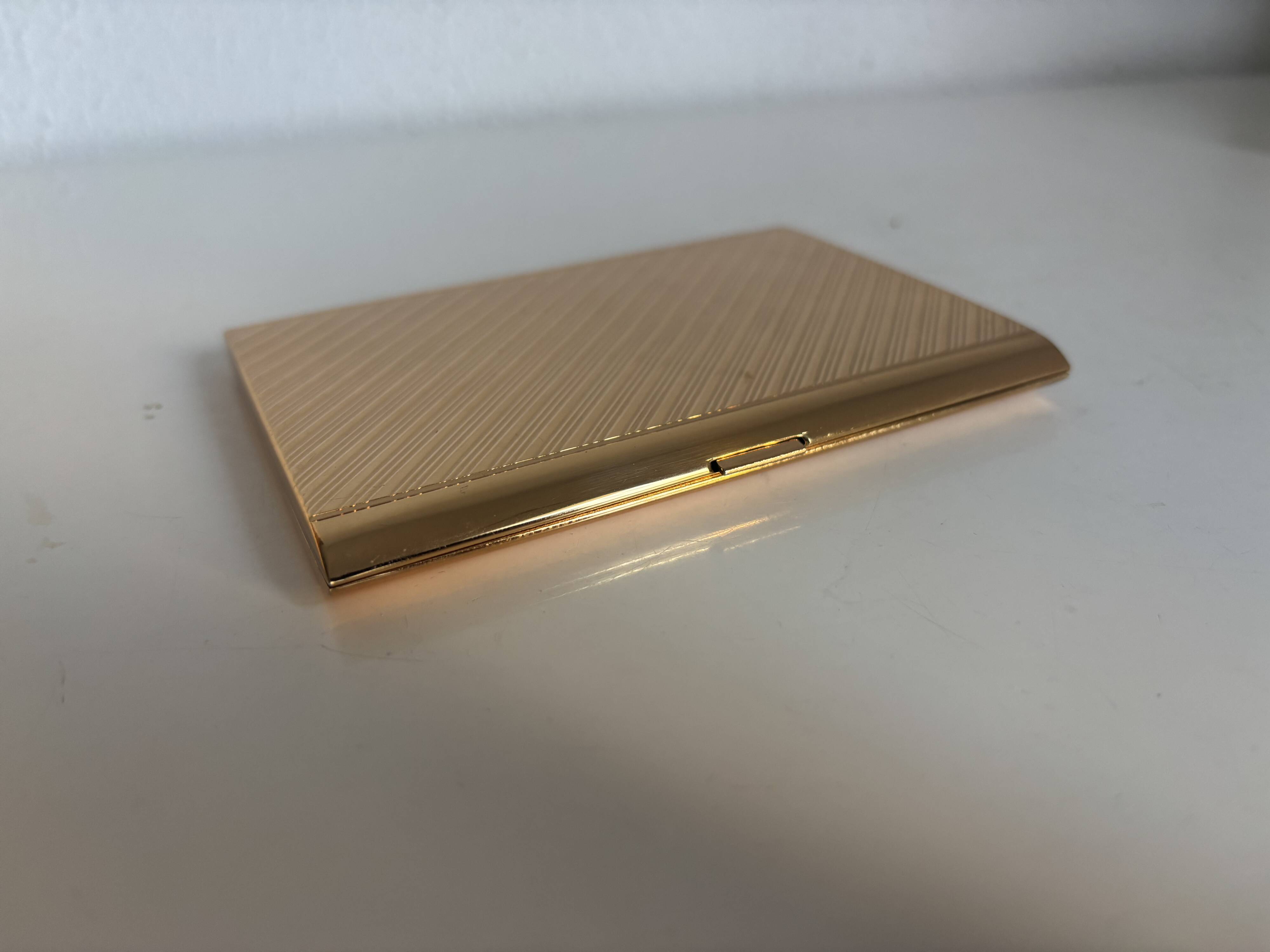Vintage 1960s gold-plated cigarette case from France - 13 x 10 cm