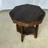 Pedestal table or small octagonal side table quadripod base with modernist spacer