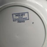 Hollow round dish Model Mozart blue in Sarreguemines earthenware