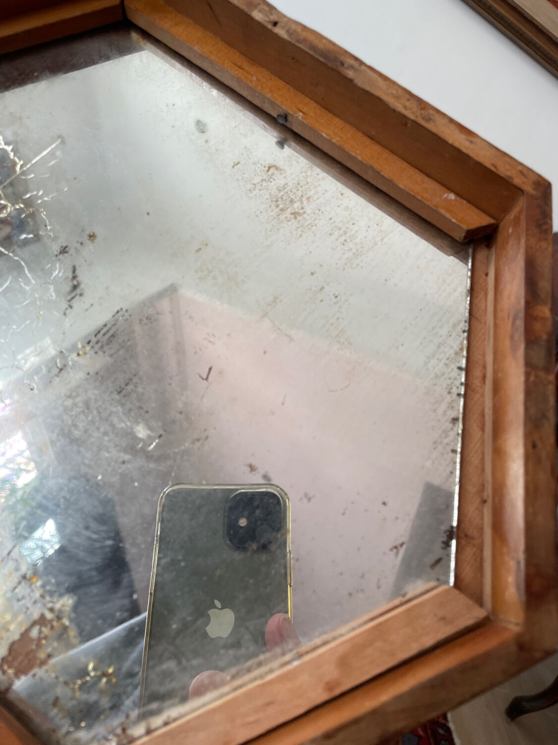 Old varnished wooden box