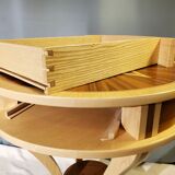 Pedestal table - small round table in wooden marquetry