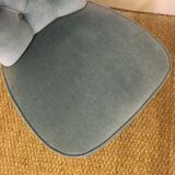 Vintage blue velvet toad chair