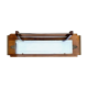 Art Deco wooden hat rack wall shelf with mirror