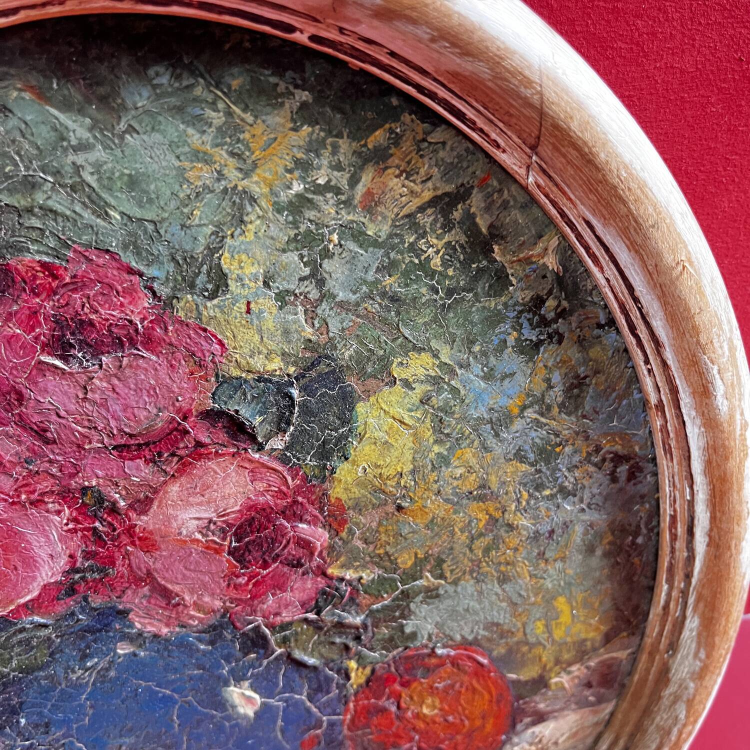 Table 1927 "Roses and Apple" signed Devillaire