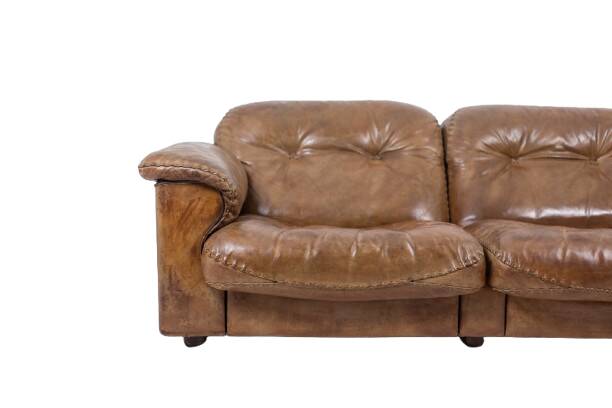 Maison De Sede. Two-seater sofa in buffalo leather. 1970s.