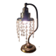 antique brass lamp with crystal pendant 33x14 slight signs of wear