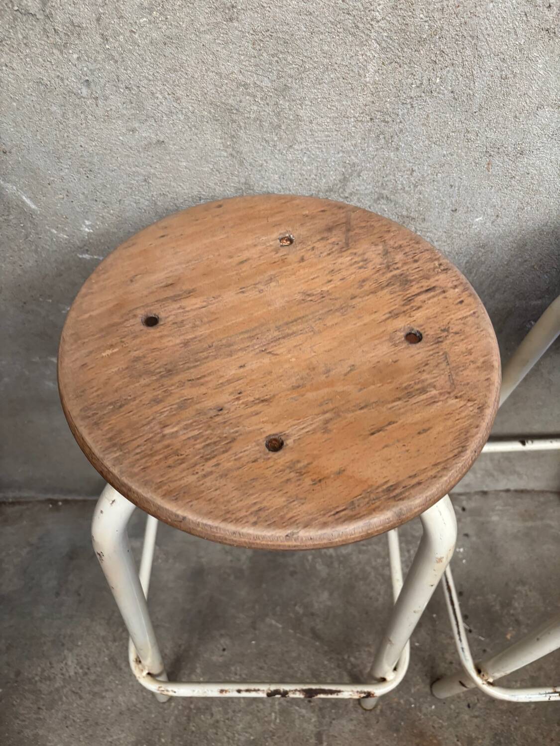 Pair of workshop, bar or industrial stools