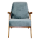Fauteuil vintage loft années 70 bleu clair