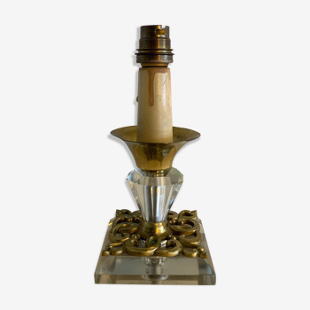 Brass lamp foot and glass