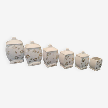 6 Sarreguemines Carmin Ceramic Spice Pots