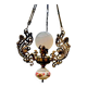 Bronze and porcelain Art Nouveau chandelier