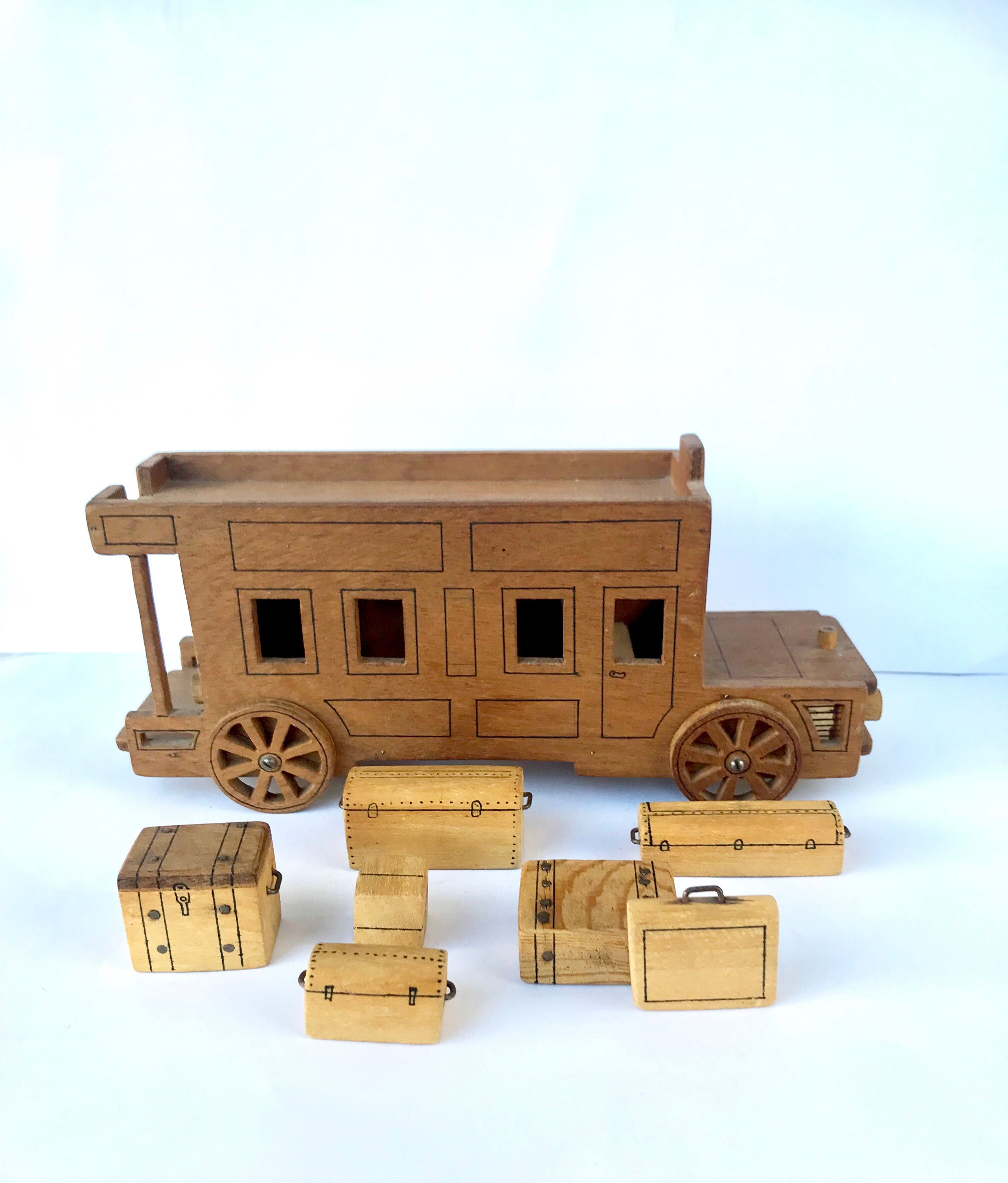 Handmade wooden bus