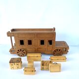 Handmade wooden bus