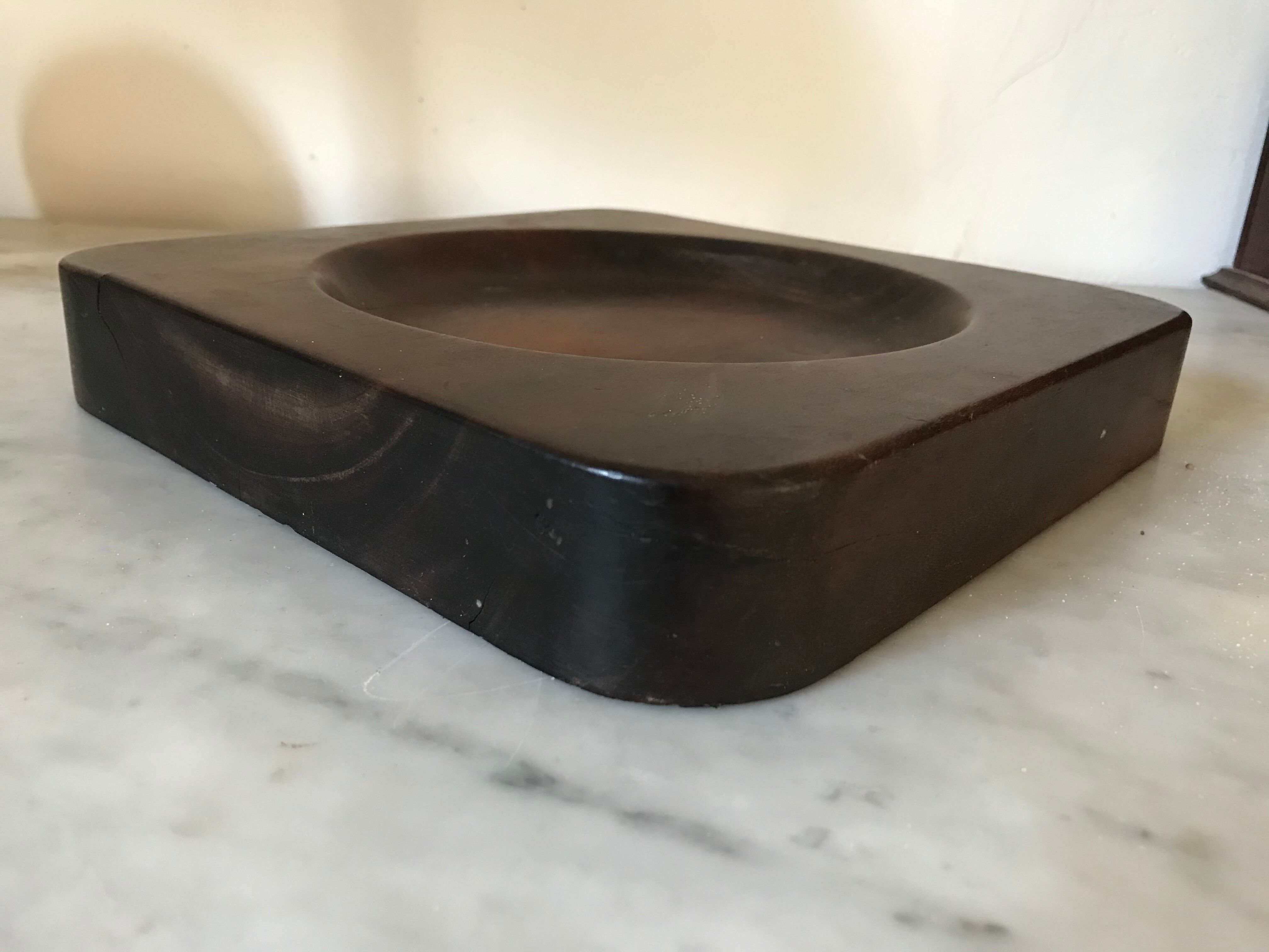 Vintage trinket bowl in solid wood