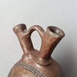 Gargoulette en céramique artisanale, poterie ethnique tribale