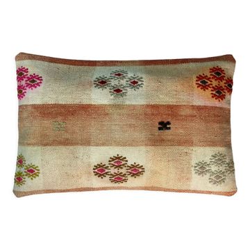 Housse de coussin en kilim turc vintage, 30 x 50 cm