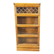 Four tier oak barrister style bookcase with leaded glass