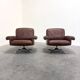 Set cognac leather De Sede DS31 lounge chairs, 1970s