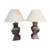 Paire de lampes en aluminium martelé