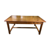 Old oak farmhouse table with cross-reference