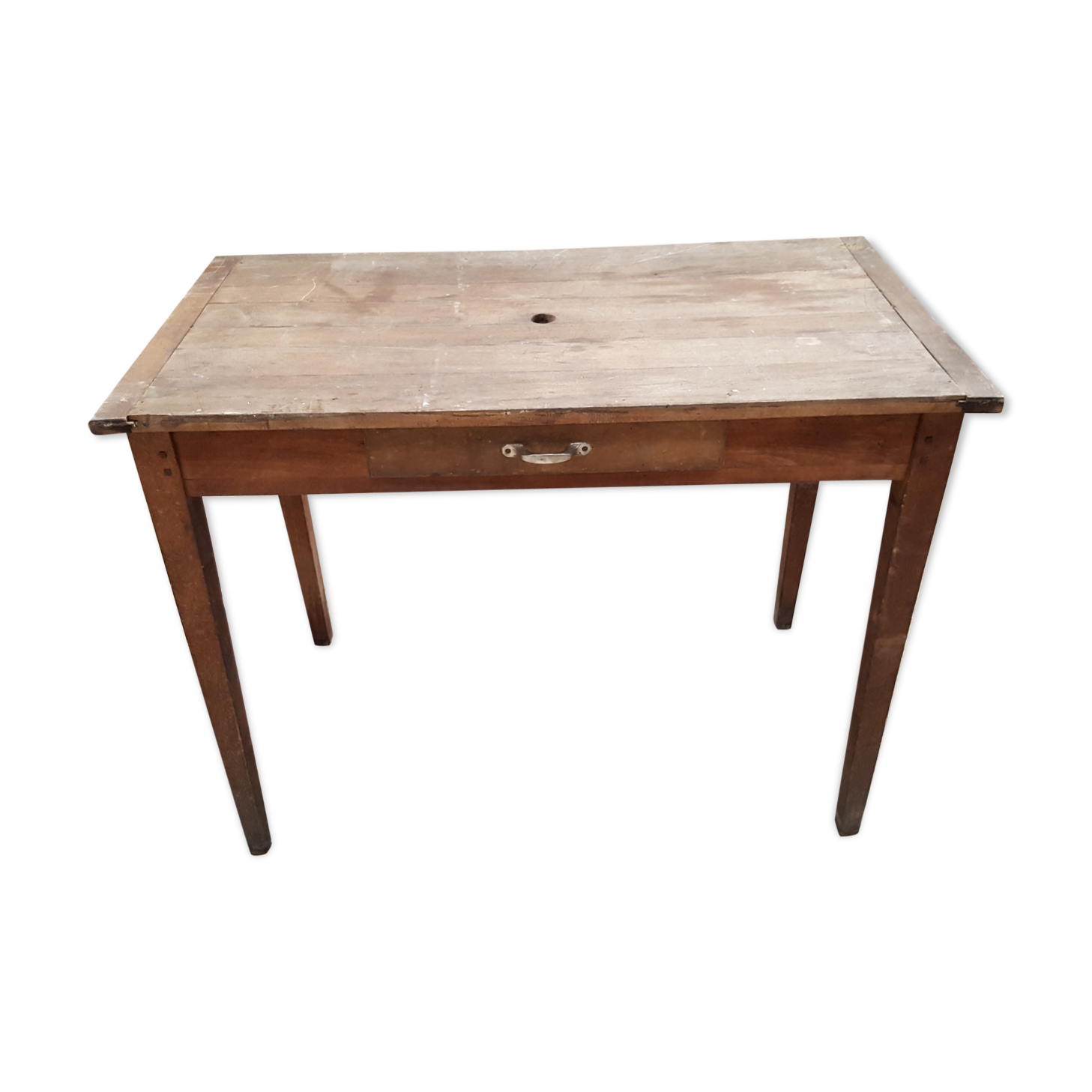 Old table feet spindles one drawer piling