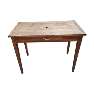 Old table feet spindles one drawer piling
